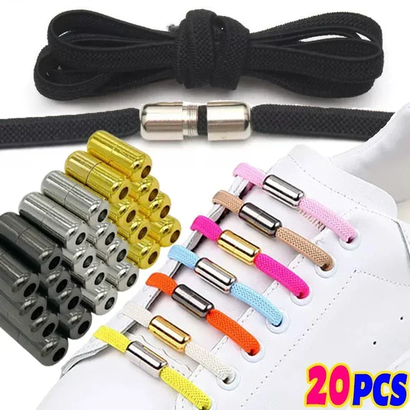 Elastische Zonder Stropdas Schoenveters Halve Cirkel Schoenveters Voor Kinderen En Volwassen Sneakers Schoenveter Snel Lui Metalen Slot Strings Touw Capsule