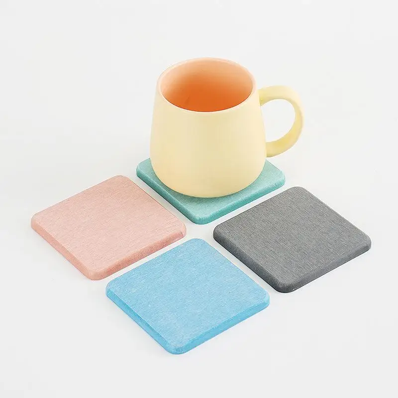 

Round Square Diatomaceous Earth Mats Toiletries Coasters Solid Color Simple Absorbent Non-slip Cup Home And Decoration Kitchen