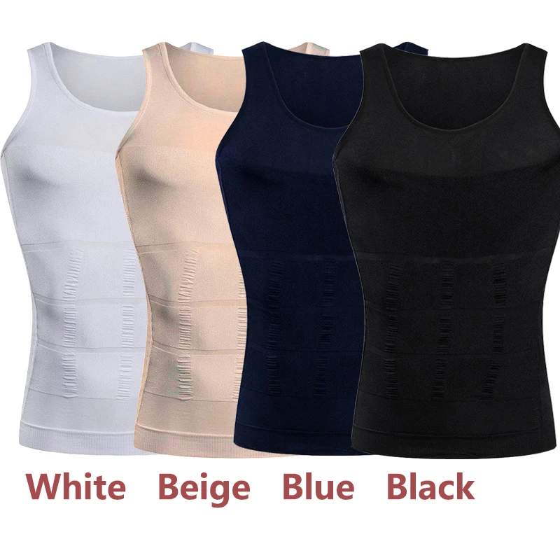 Men's Slimming Body Shaper Vest Shirt Tummy Control Compression Abdomen Back Correction Waist Cincher Sports Tank Top Underwear