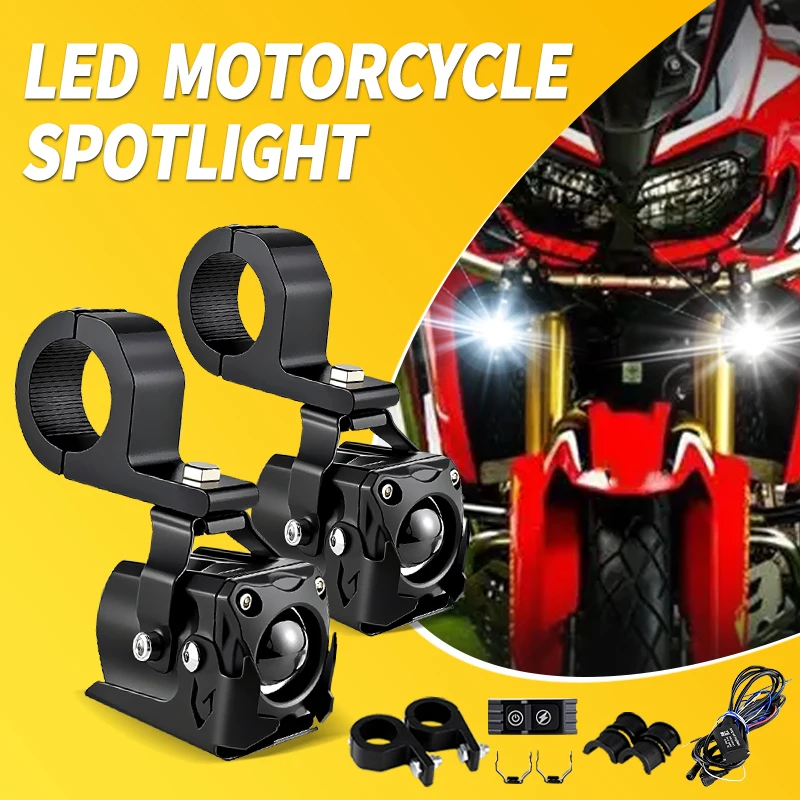 

1Set 5000LM Motorcycle Headlight Fog Light For Honda CRF 1000L Africa Twin 2016-2019 Flash LED Auxiliary Driving Lamp Spotlight