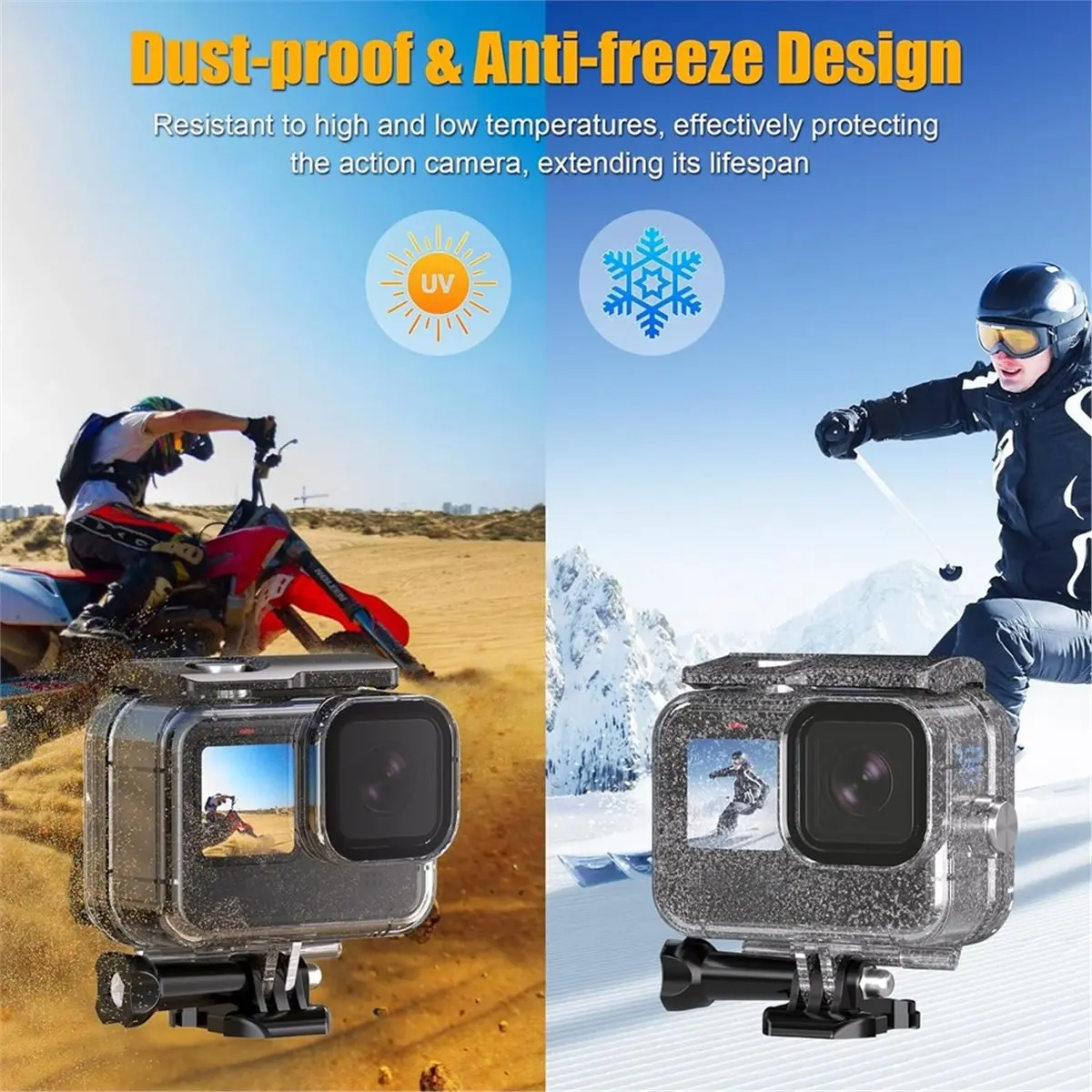 Digital Essentials Waterproof Case with 3 Pack Dive Filters for Gopro13 12 11 10 9 , Underwater Protective Housing Dive Kit