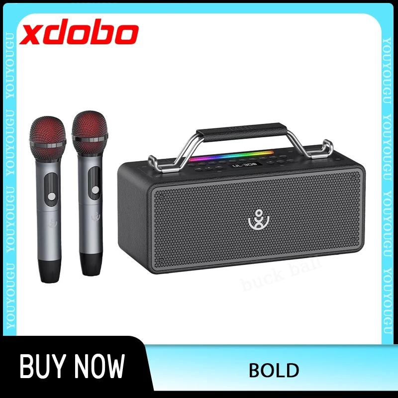 XDOBO BMTL BOLD 150W Wireless Speaker Portable Karaoke Machine With 2 Mics Professional PA System Recording Effects Custom Gifts