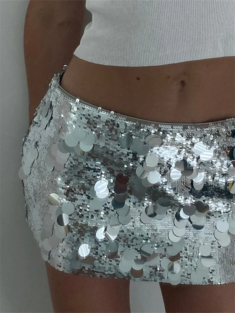 CHlearSTYLE-Mini-jupes à paillettes pour femmes, jupe crayon à paillettes brillantes, vêtements de nuit, vêtements de fête, nouvelle collection 2023