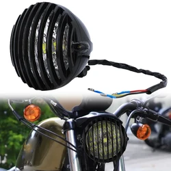 Motorcycle Head Lamp Net Front Light Retro Headlight Lampshade Grill For Harley Honda Yamaha Suzuki Kawasaki Universal