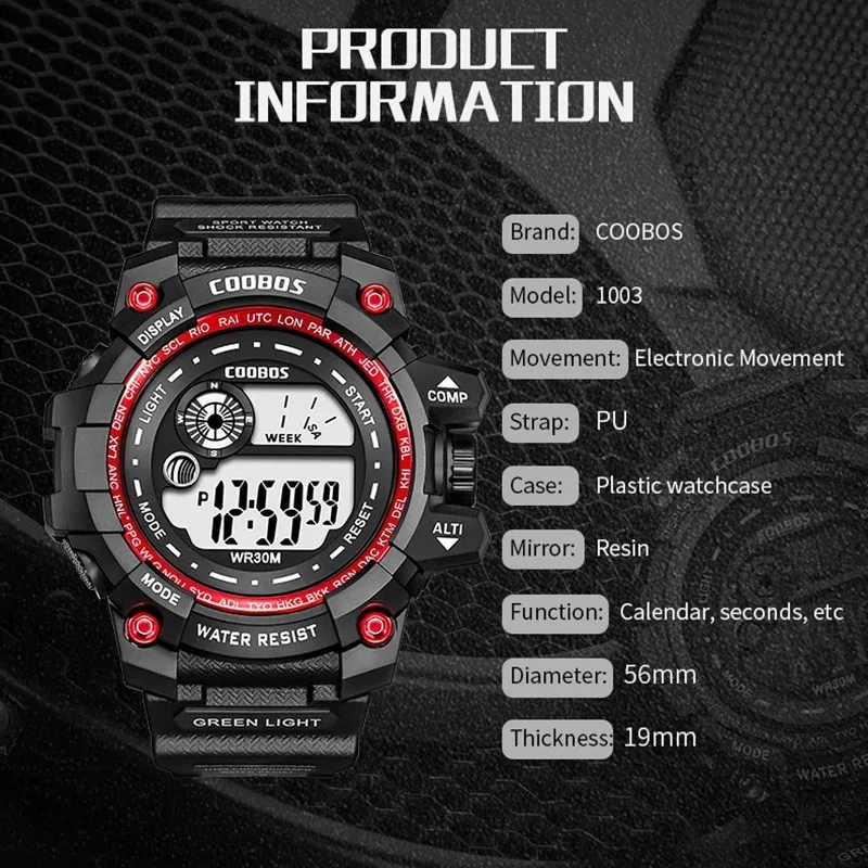 Luminous Military Wristwatches Men 2025 Brand Sport Waterproof LED Digital Watch For Man Calendar Stopwatch Clock Relojes Hombre