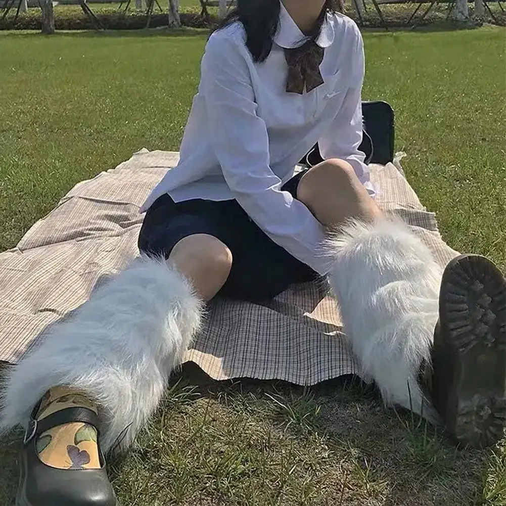 Нечеткие гетры женские до колена из искусственного меха