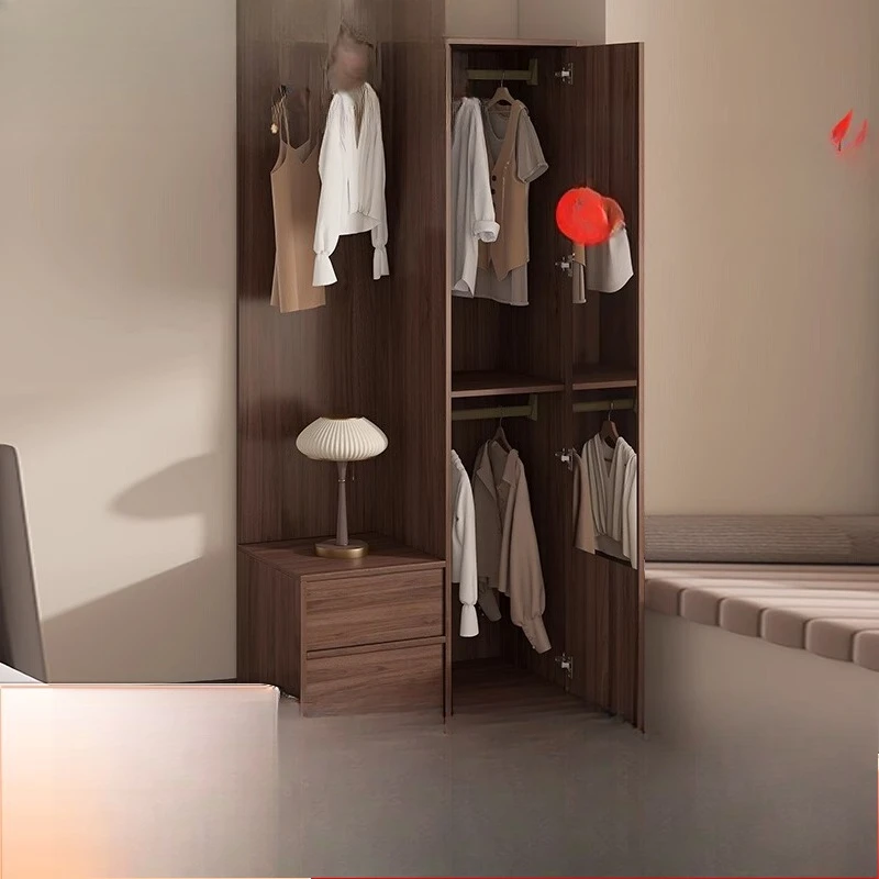 Medieval wardrobe, bedside table, household bedroom hanging wardrobe, coat rack, small apartment side locker