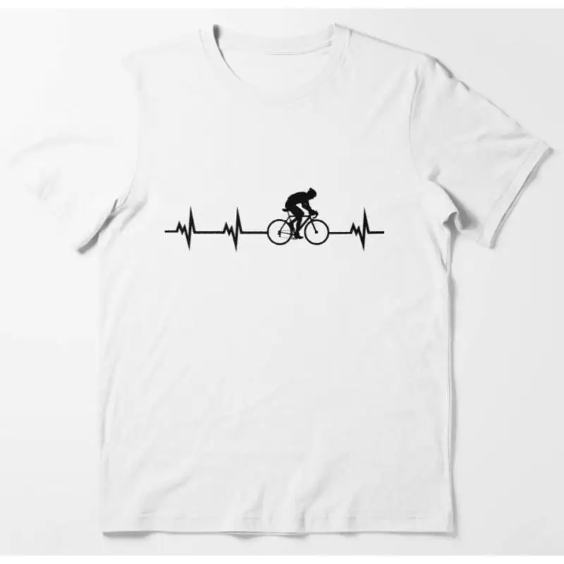 

Футболка Cycling Heartbeat, забавная, 100% хлопок, премиум-качество