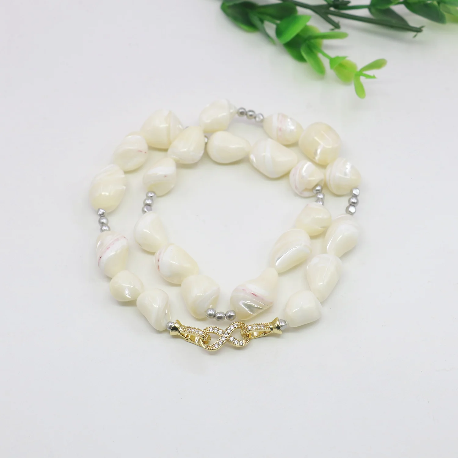 10-15mm White Irregular Natural Shell Pearl Necklace Fashion Jewelry Making Design Gifts for Women Accessories Crystal Clasp