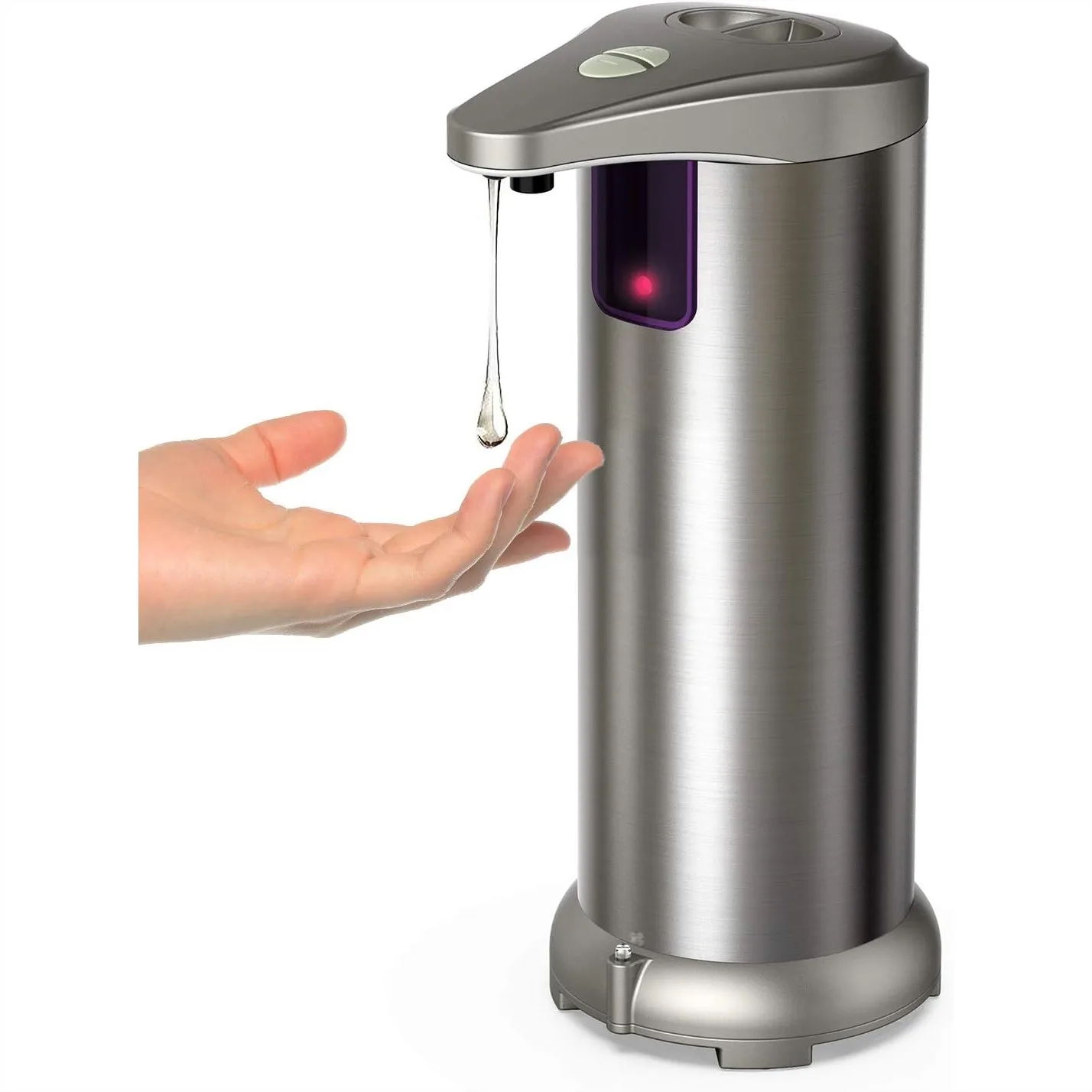 

Infrared Automatic Soap Dispenser, Touchless Stainless Steel Hand Soap Dispenser for Bathroom Kitchen, Adjustable Soap Volume, 4