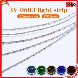 1M 3v 1.5mm Led Strip Thin 1.5mm Width White Red Blue Green Yellow Model Airplane Sand Table Led Emitting Decoration Tape