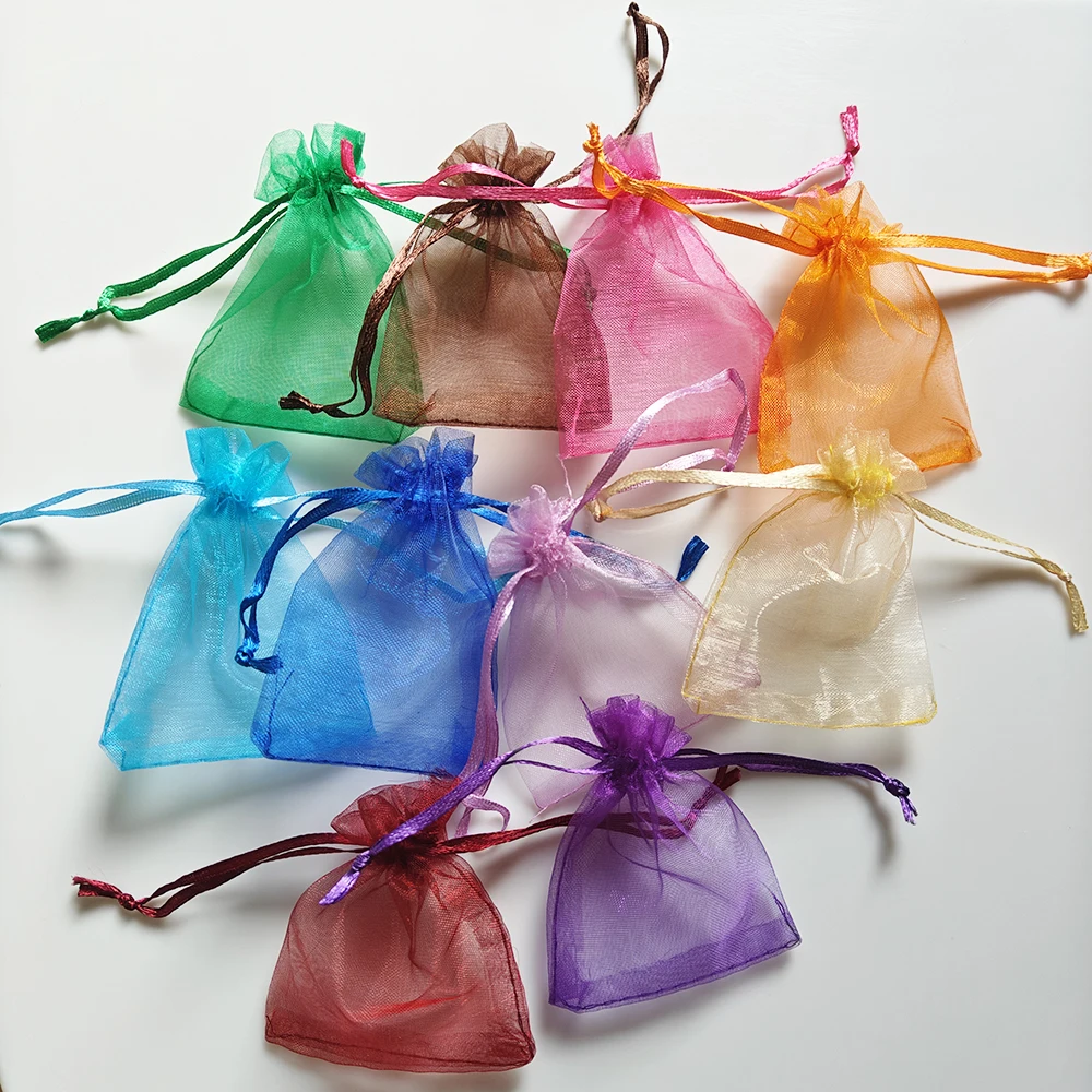 

100pcs 10x15cm Gift Packing Bag Multicolor Organza Drawstring Pouches Wedding Christmas Party Candy Jewelry Bags Gift Pouches