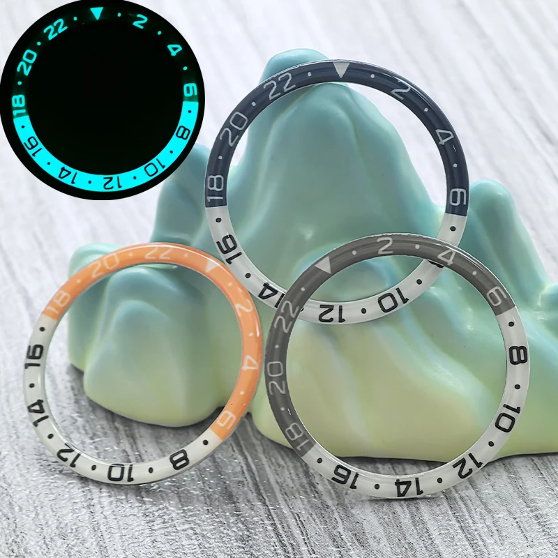 

38x31.5mm Flat Blue Luminous Resin Aluminium Bezel Insert Fits SKX007 SKX009 SRPD Watch Case NH36 NH35 Movement Watch Bezel Part