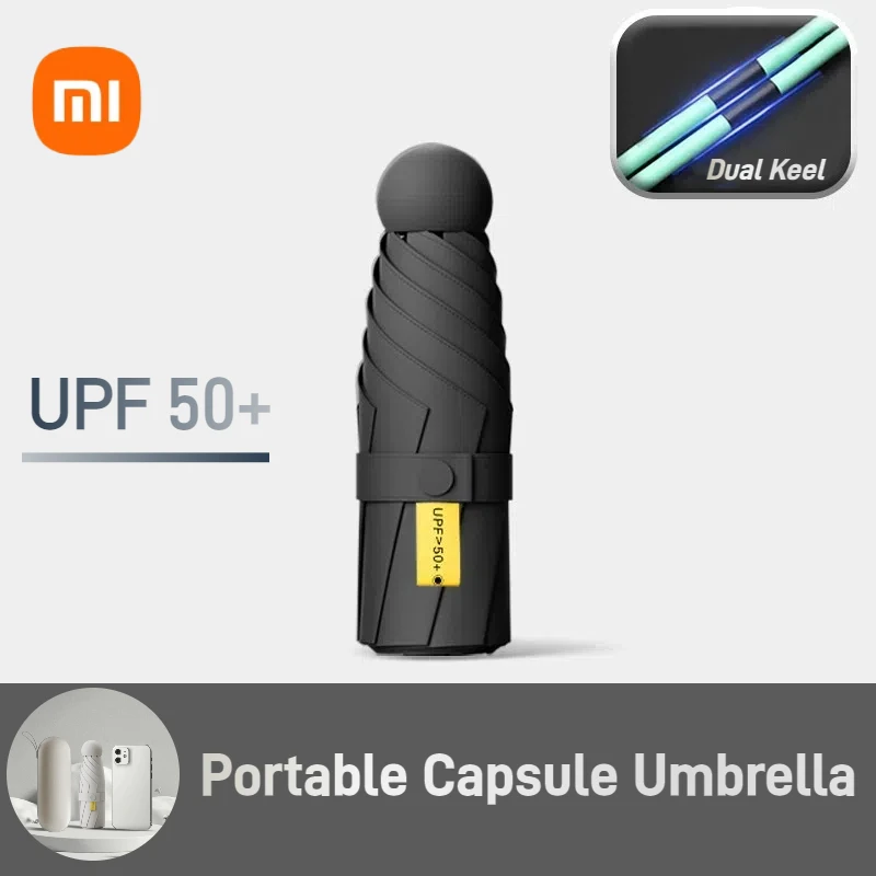 Xiaomi Mini Umbrella Ultralight Folding Umbrella Dual Keel Sun UV Protection Umbrella With Portable Shell for Men Women Outdoor