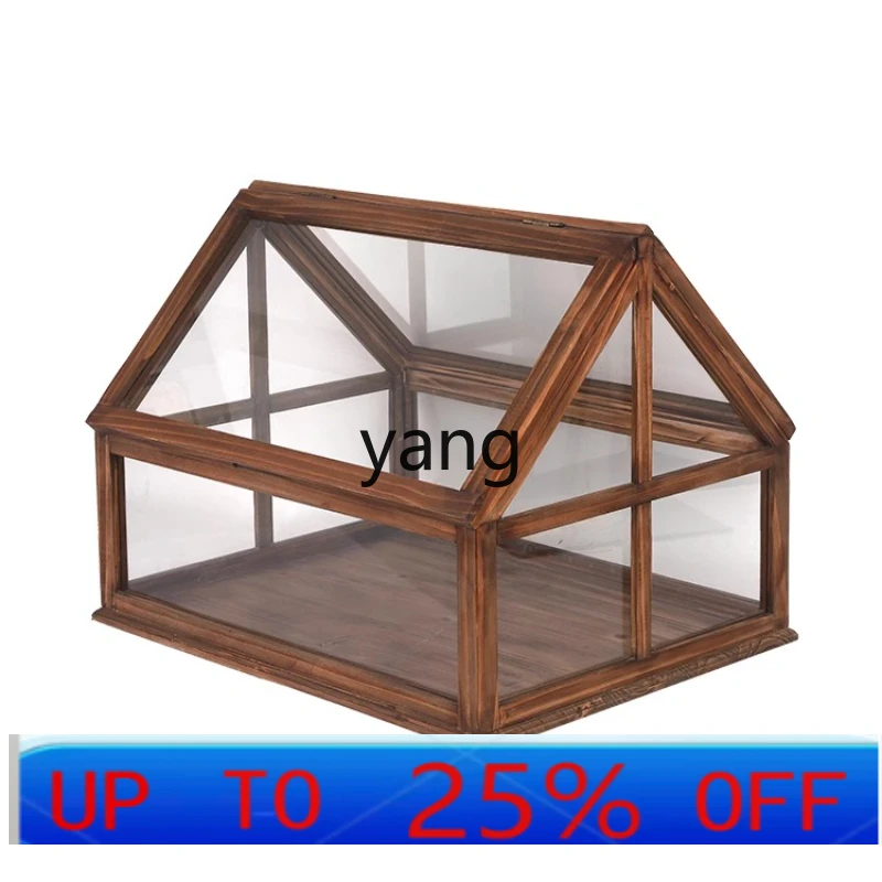 LH retro glass display cabinet solid wood commercial transparent