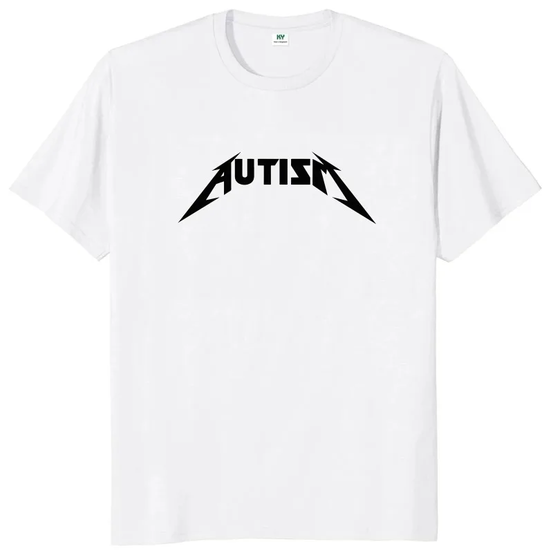 Autism Letter Printed T-shirt Cotton Summer Retro Unisex T-shirt O-Neck Loose and Simple Couple Casual Short Sleeved Tops