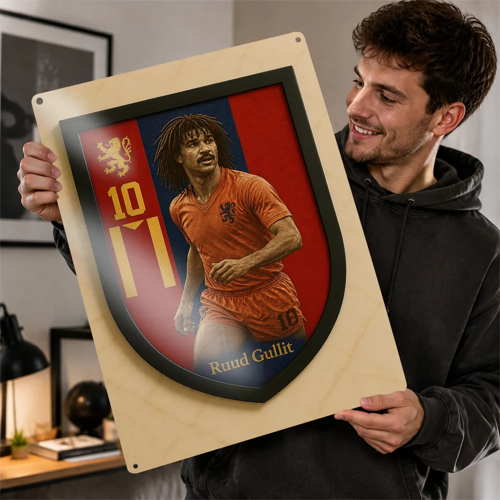 Ruud Gullit Football Printed Poster Customized Metal Sign Club Hero Design Wall Art Made For Loyal Supporters In Matchday Room