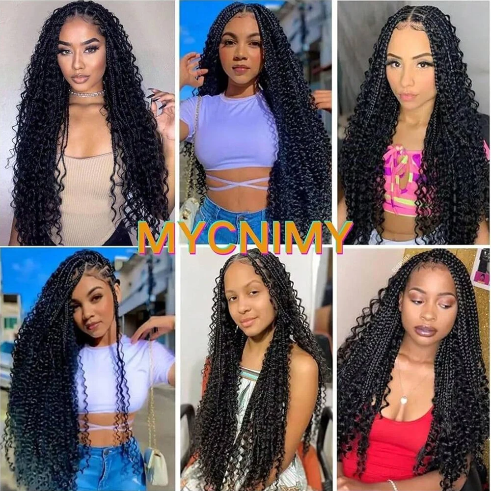 Extensions Capillaires Synthétiques Ondulées pour Tresses Style Boho, Produit de Qualité, sans Trame, Taille de 18 Pouces