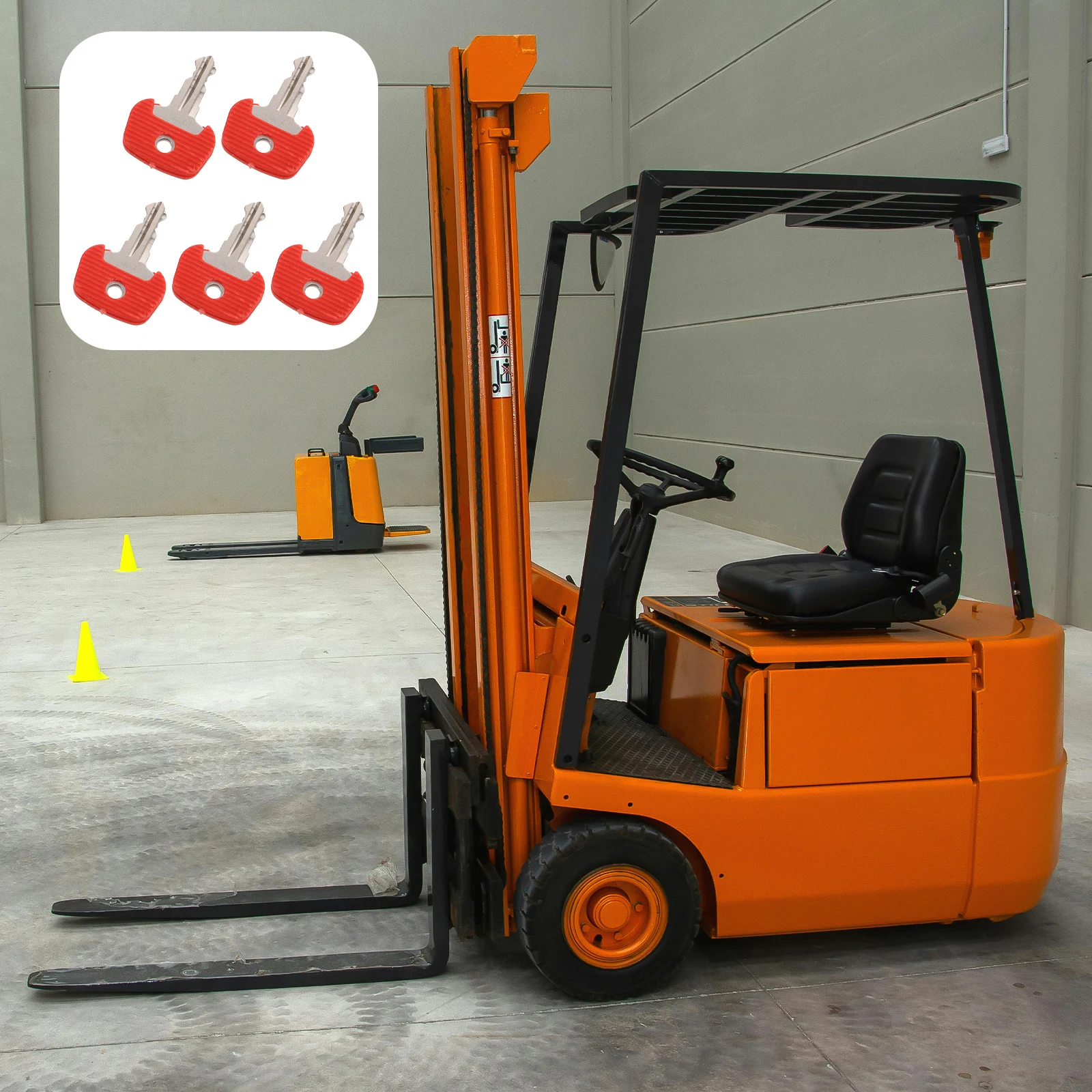 

5pcs Forklift Key Excavator Accessories Tractor Construction Equipment Keys Electric Hydraulic Compatibility Durability Safety