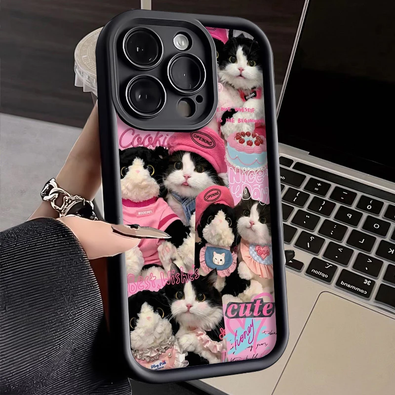 Cute Cat Dog Kitten Puppy Case for Xiaomi Redmi Note 13 12 11 Pro Plus 4G 5G 12S 11S 10S 10 9 9S 8 12C 13C A3 Soft Silicone Capa