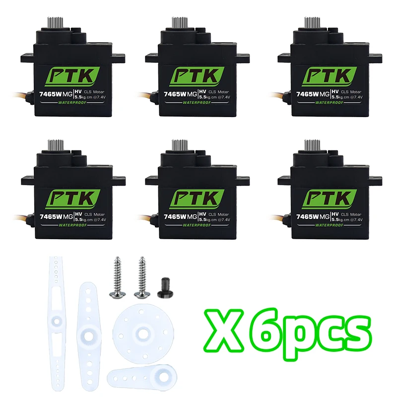 PTK 7465W MG 9g Digital-Servo mit Metallgetriebe, wasserdicht, HV, 5 kg, für RC-Flugzeuge, Helikopter, Roboter, 180° ° 1/8 Servo