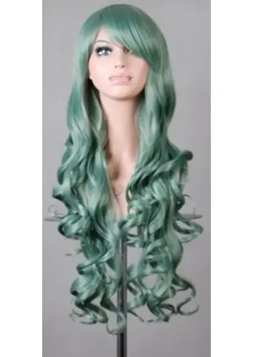 Lady 80cm Long Curly Wigs Fashion Cosplay Costume Hair Anime Full Wavy Party Synthetic Wig