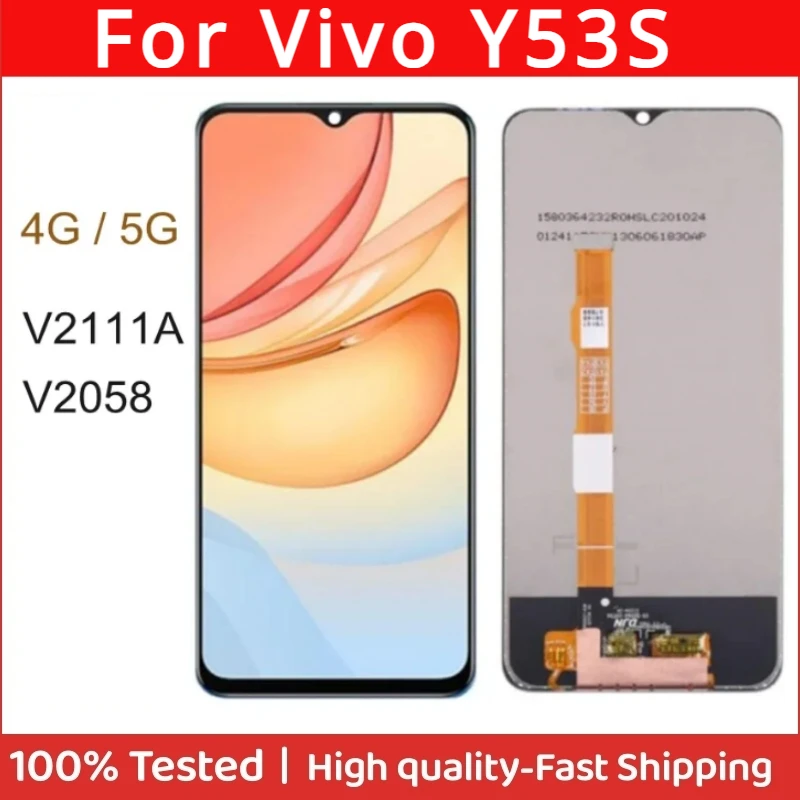 

6.58" For Vivo Y53S LCD V2111A V2058 5G Display Touch Screen Digitizer Assembly for vivo y53s 4G lcd