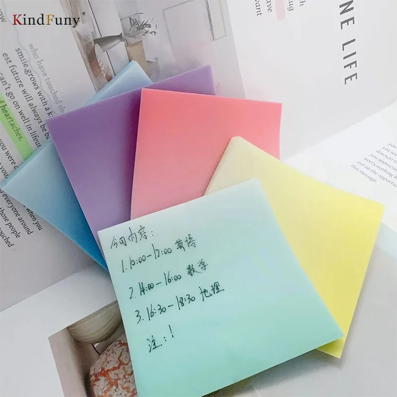 KindFuny 250pcs Transparentes Sticky Notes Self-Adhesive Annotation posted it Bookmarks Tabs Notepad Aesthetic Stationery