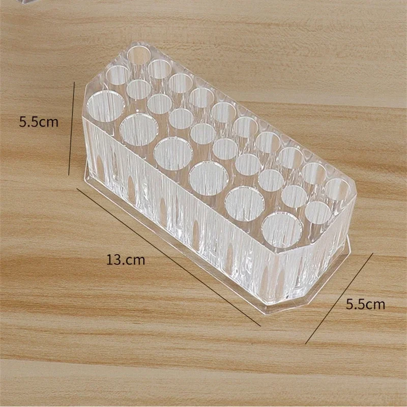 26 Holes Nail Brushes Storage Box Makeup Brushes Holder Acrylic Nail Tools Stand Organizer Nail Art Bushes Storage Showing Shelf