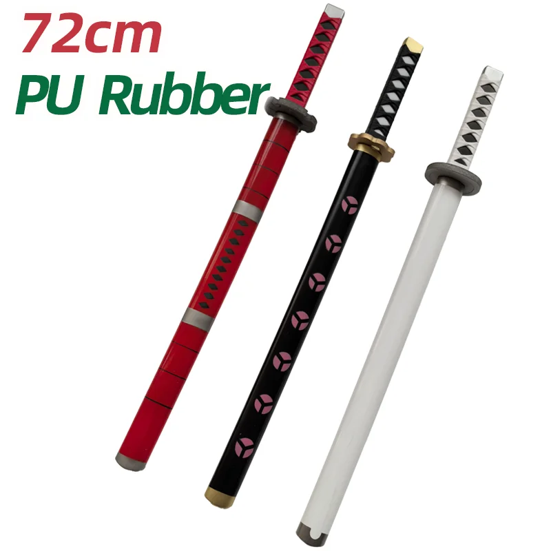 72cm Zoro Katana Samurai Sword Japan Anime Cosplay Katanas Trafalgar Law Kitetsu Shusui Wado lchimonji PU Toy Swords