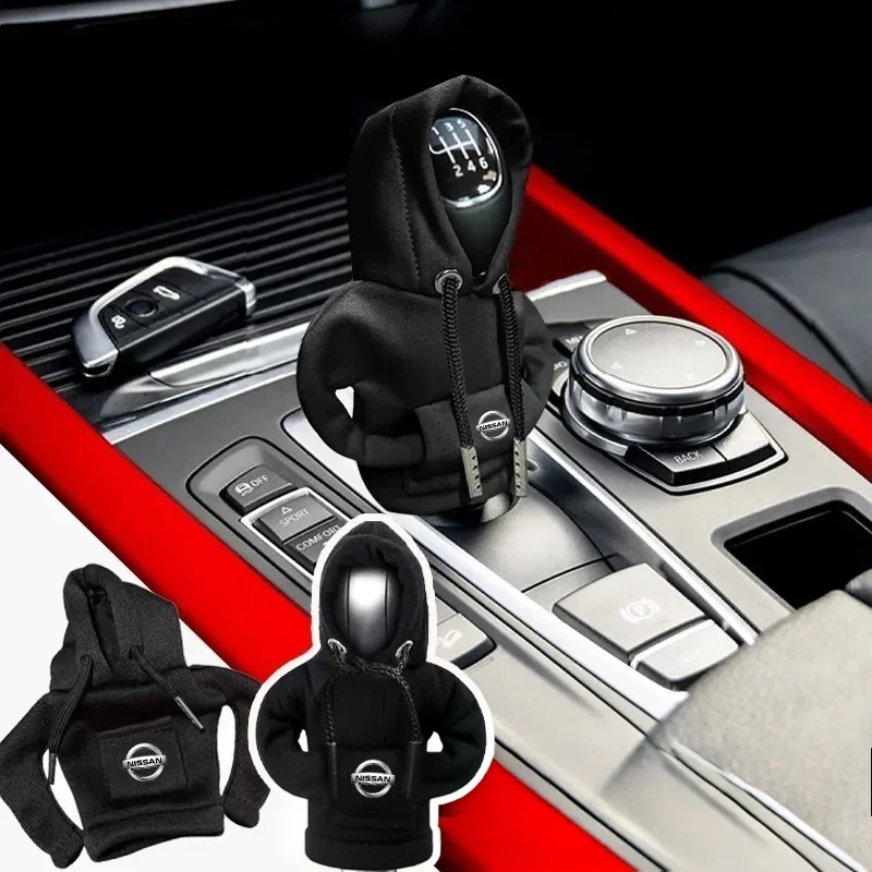 Car Hoodie Change Speed Lever Sweatshirt Handle Gear Shift Knob Cove For Nissan X-Trail T32 T31 Qashqai Tiida Teana Car Styling