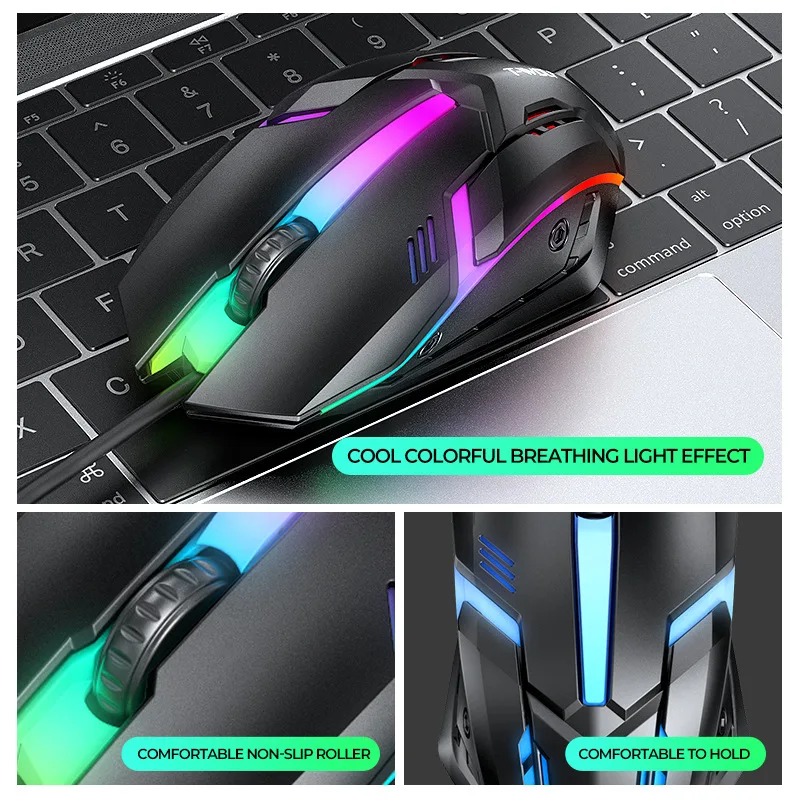 Imagem -06 - Usb Wired Keyboard e Mouse Grupo Luminous Backlit Keyboard Mouse Gaming Computer Acessórios Mousepad Novo em Pcs