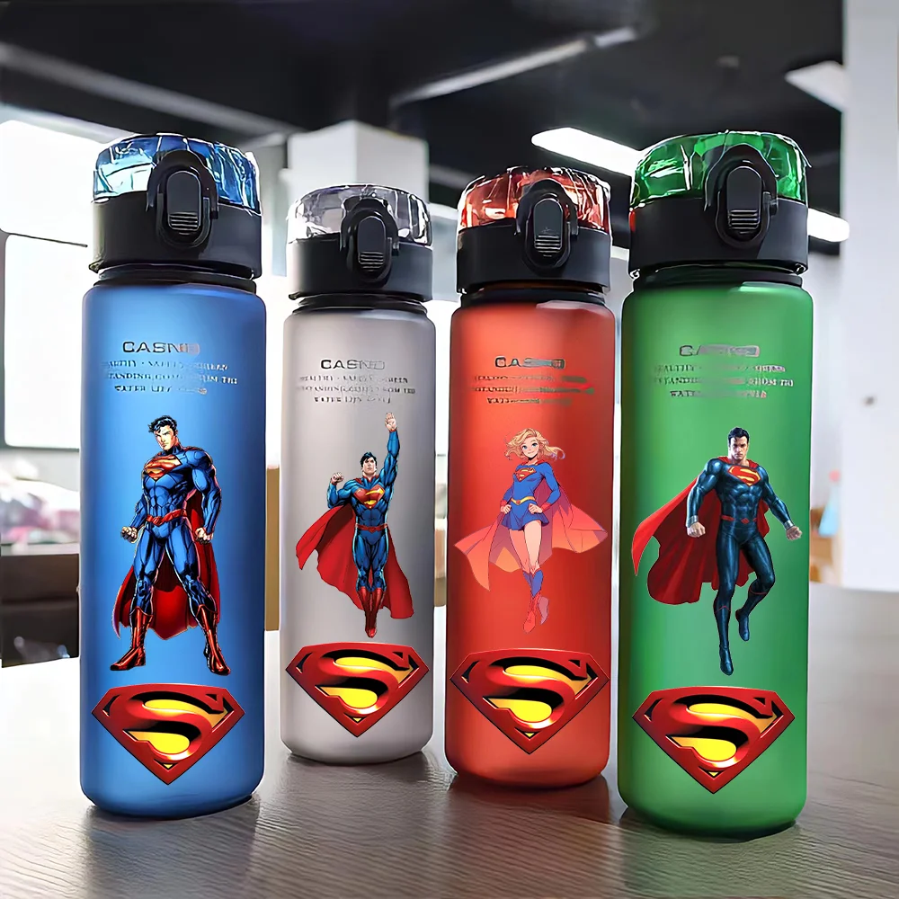 Superman 560ML Four Color Frosted Water Cup Portable Large Capacity Water Cup Outdoor Sports Water Bottle Clark Kent Water Gift