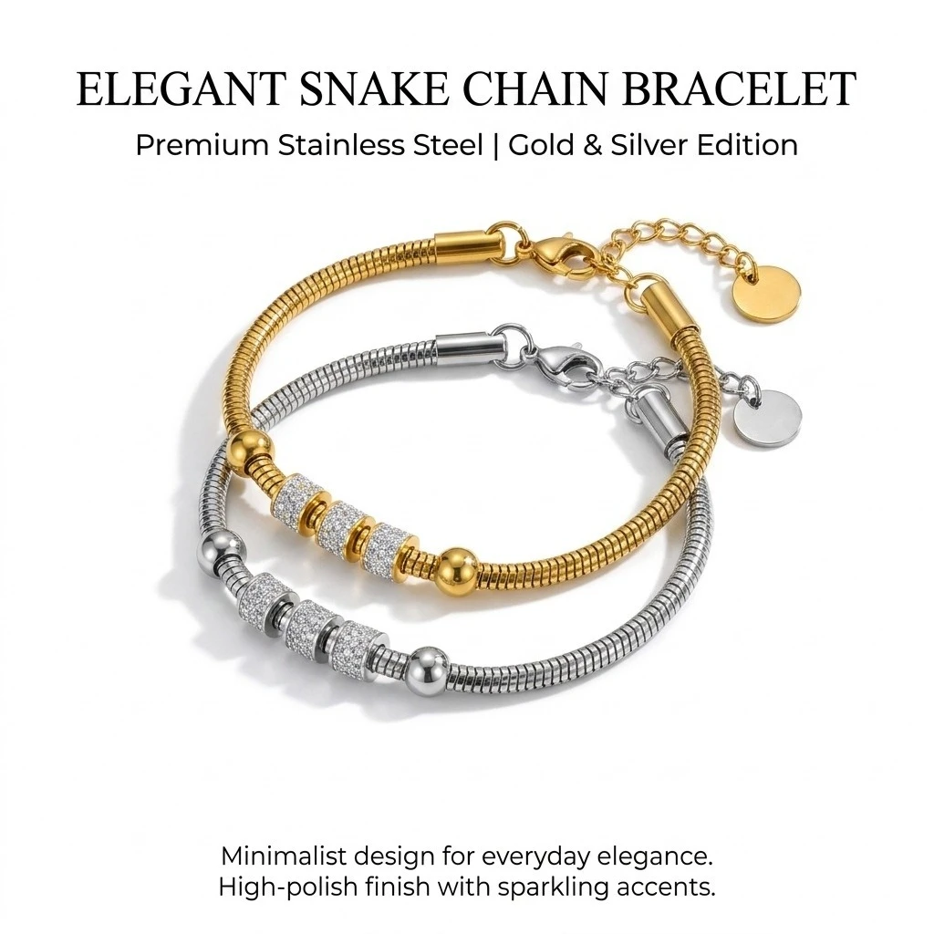 Luxury Gold Color Bracelet - Stainless Steel Jewelry for Women, Hypoallergenic Gift & Party Zircon Bangles Accessories