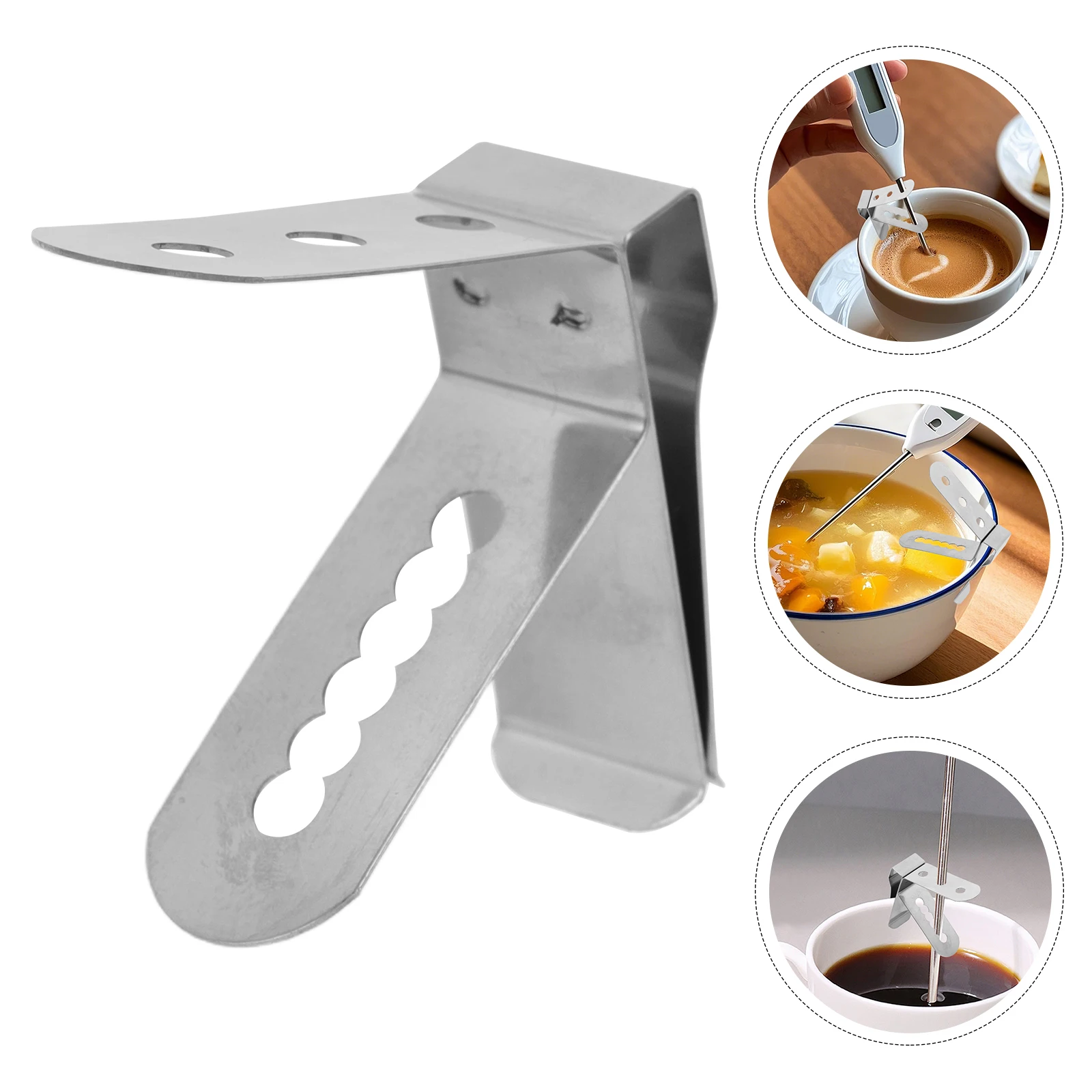 

Kitchen Gadget Set Thermometer Fixing Clip Stainless Steel Coffee Accessories for Home