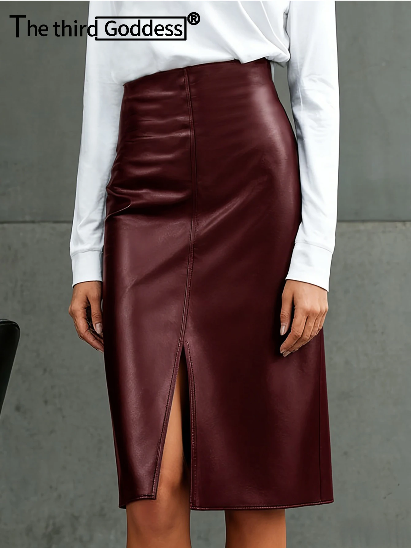 Sexy vintage black PU long skirt women summer elegant party skirts for woman clothing hight waist fashion midi leather skirt hot