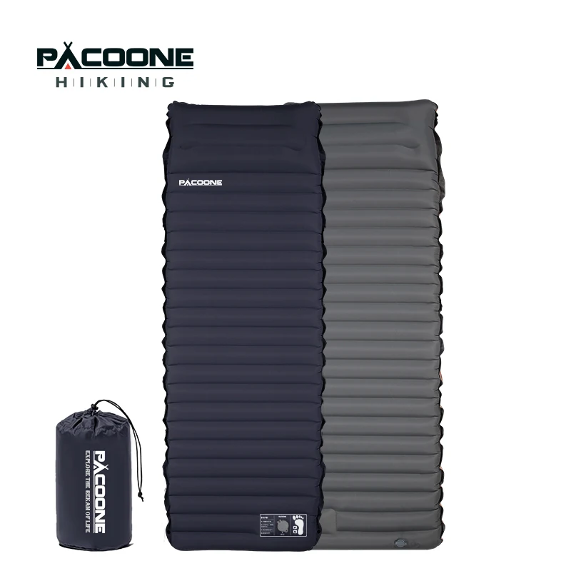 PACOONE 10Cm Thicken Sleeping Pad Ultralight Self-inflating Air Mattress Splicing Bed Beach Picnic Mat Camping Tent Air Cushion