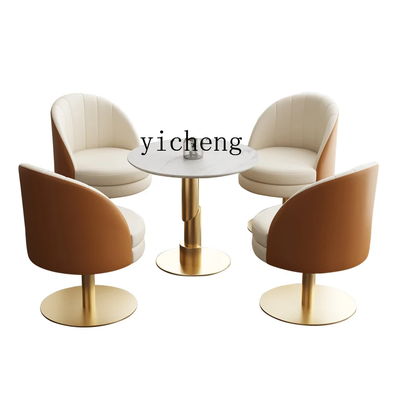 YFY  sales office reception negotiation table and chair combination light luxury bar chair living room single sofa chair