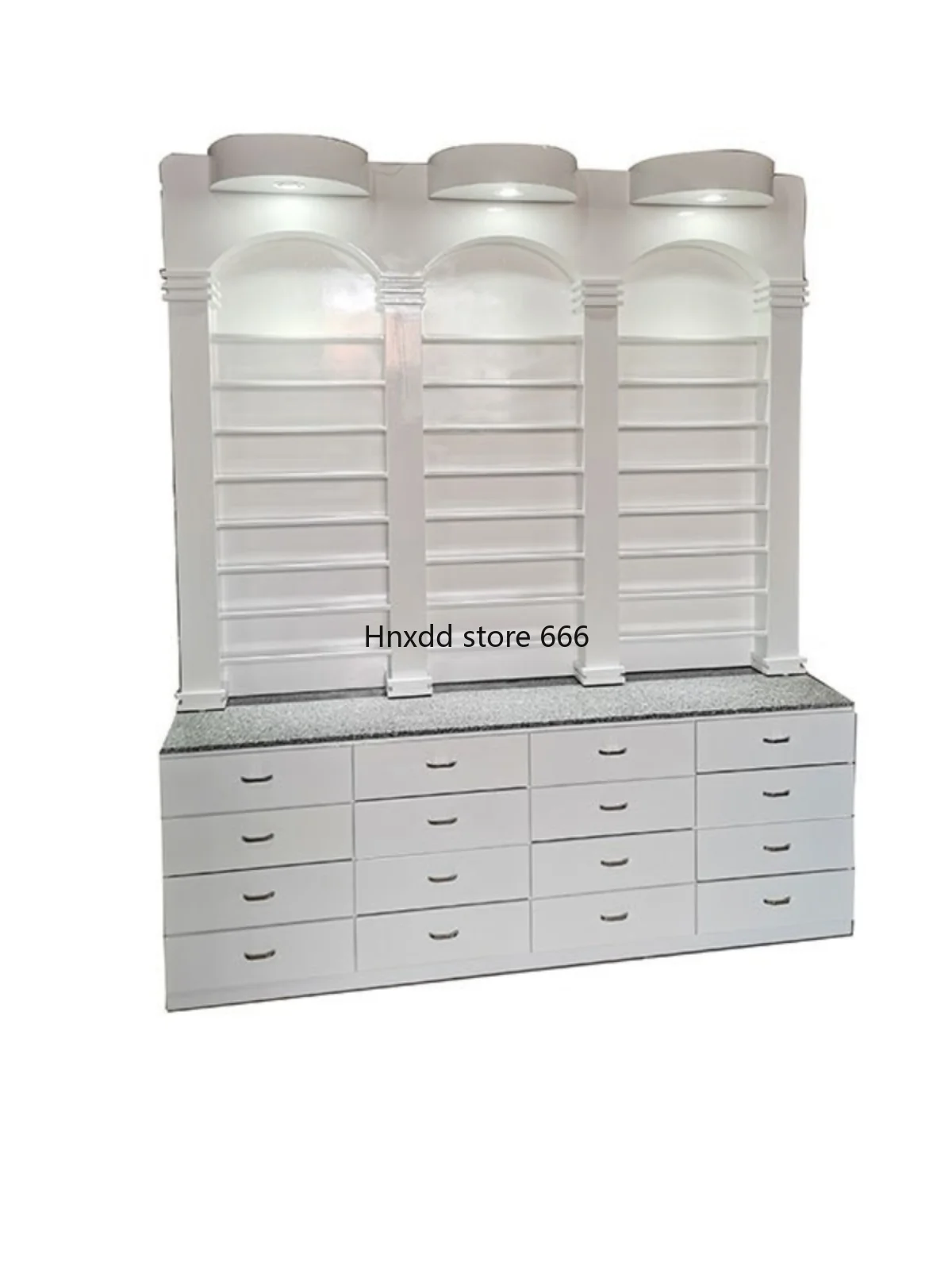 Combination display cabinet, nail salon, nail jewelry display rack with lights