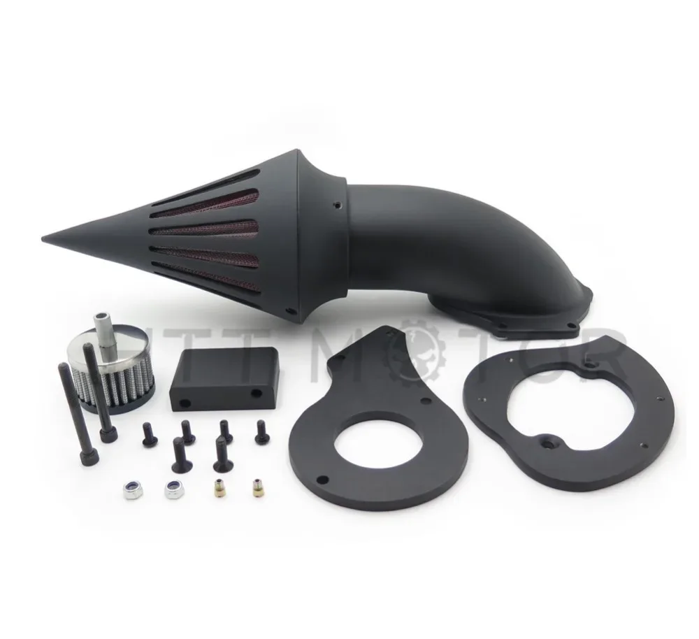 Kit de limpiador de aire de punta negra mate, entrada de filtro para Honda Shadow 600, Vlx600 1999-2013, piezas de motocicleta de mercado de