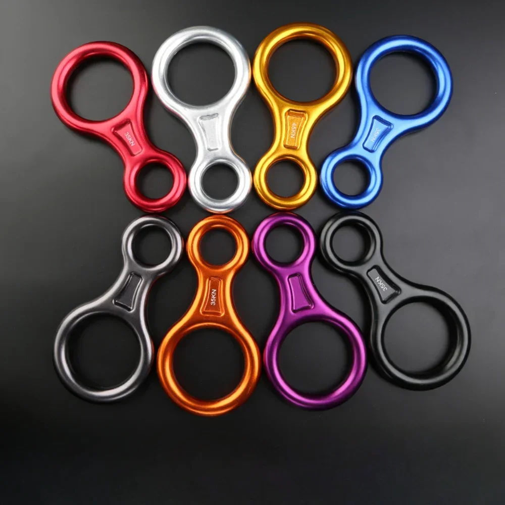 10Pcs Outdoor Climbing Descender Descent Control Device For Rock Climbing Gear Belay Device Downhill Safety Eight Rings Loops