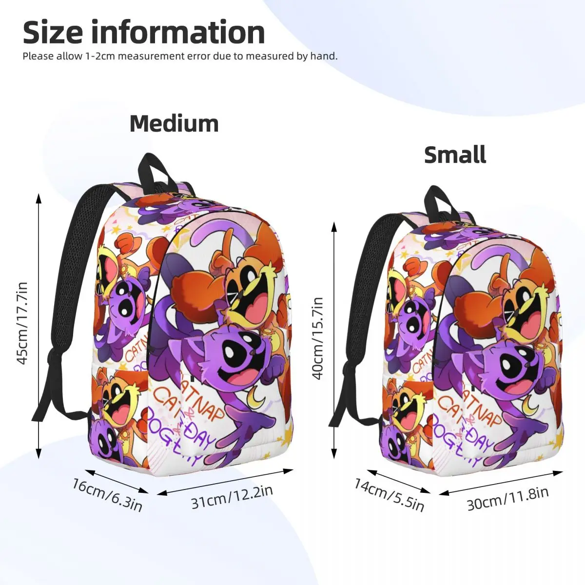 CATNAP DOGDay Teenage Backpack Sports High School Hiking Travel Smiling Cats Daypack for Men Women Laptop Computer Canvas Bags