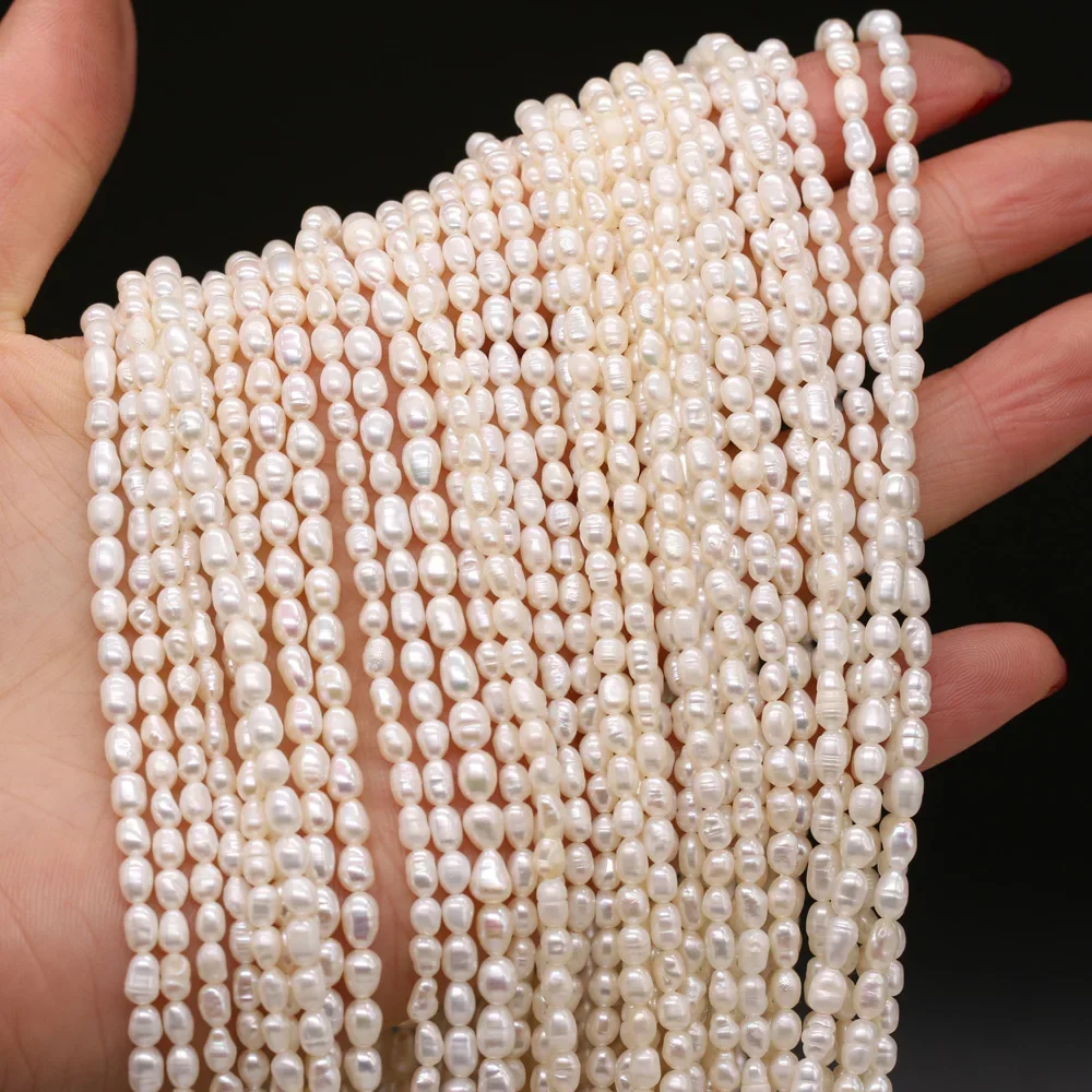 Natural Zhuji Freshwater Pearl Beads Loose Rice White A Mother Pearl Bead for Jewelry Making Diy Necklace Bracelet Accessoires