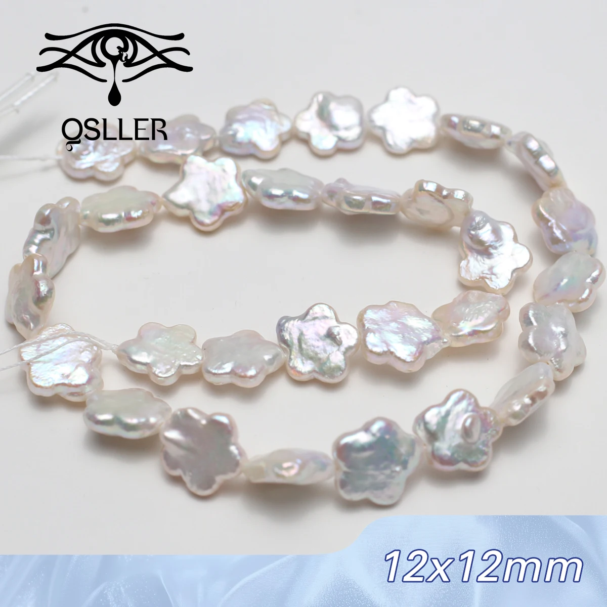 

QSLLER Pearl Baroque Flower Shaped Beads Natural Freshwater Pearl Beads for DIY Women Men Necklace Jewelry Making Accessories