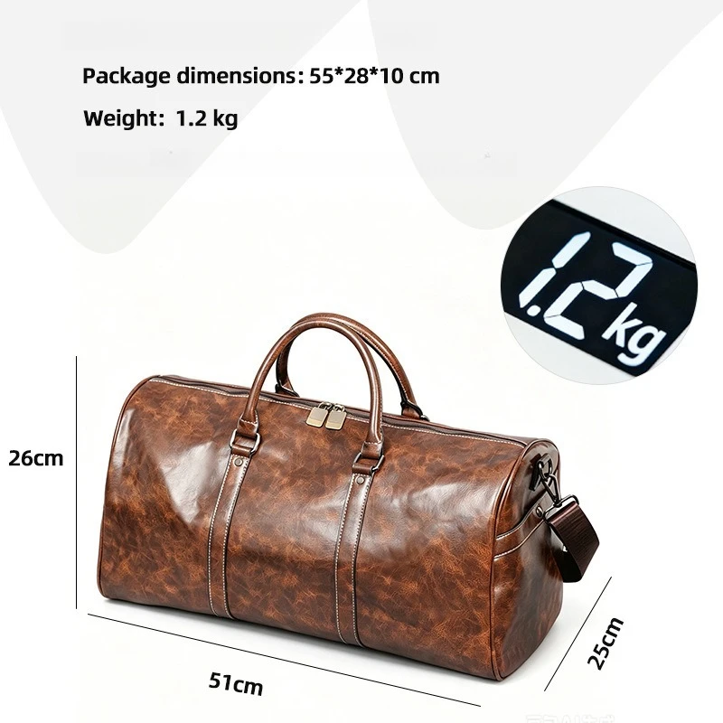 Cylinder travel bag, large-capacity portable fitness bag, shoulder messenger bag. view 2