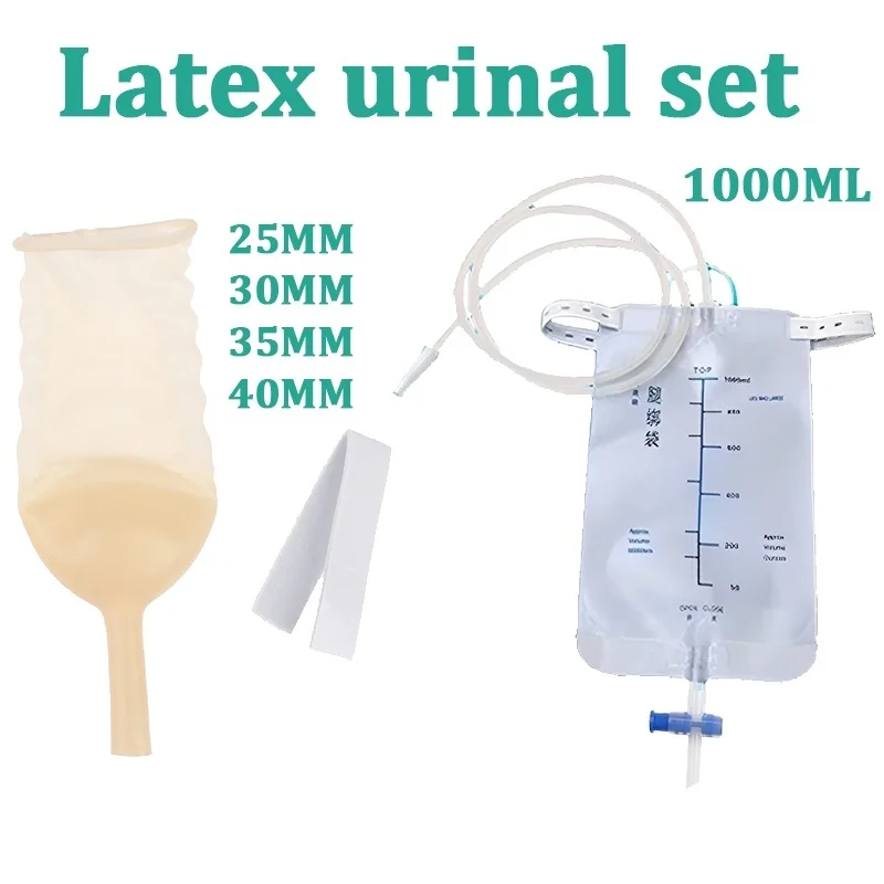 Reusable Medical Latex Sleeve Type Urine Bag Male Drainage Catheter Bag 1000ML Urine Collector Bag Urinal Pee Holder