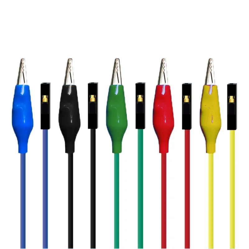 Clip de cocodrilo de Color DuPont, Cable de doble cabeza, fuente de alimentación, Cable de reparación de línea de prueba, Clip de 30/50cm, 22AWG