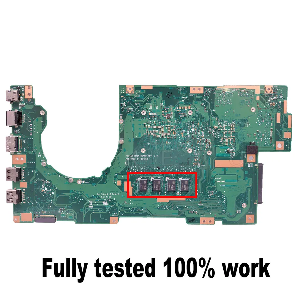 Материнская плата K501UW для ASUS K501UX K501UB K501UQ K501UXM, материнская плата для ноутбука i3 i5 i7-6th Gen CPU GTX950M/960M, 4 ГБ/8 ГБ ОЗУ, протестировано