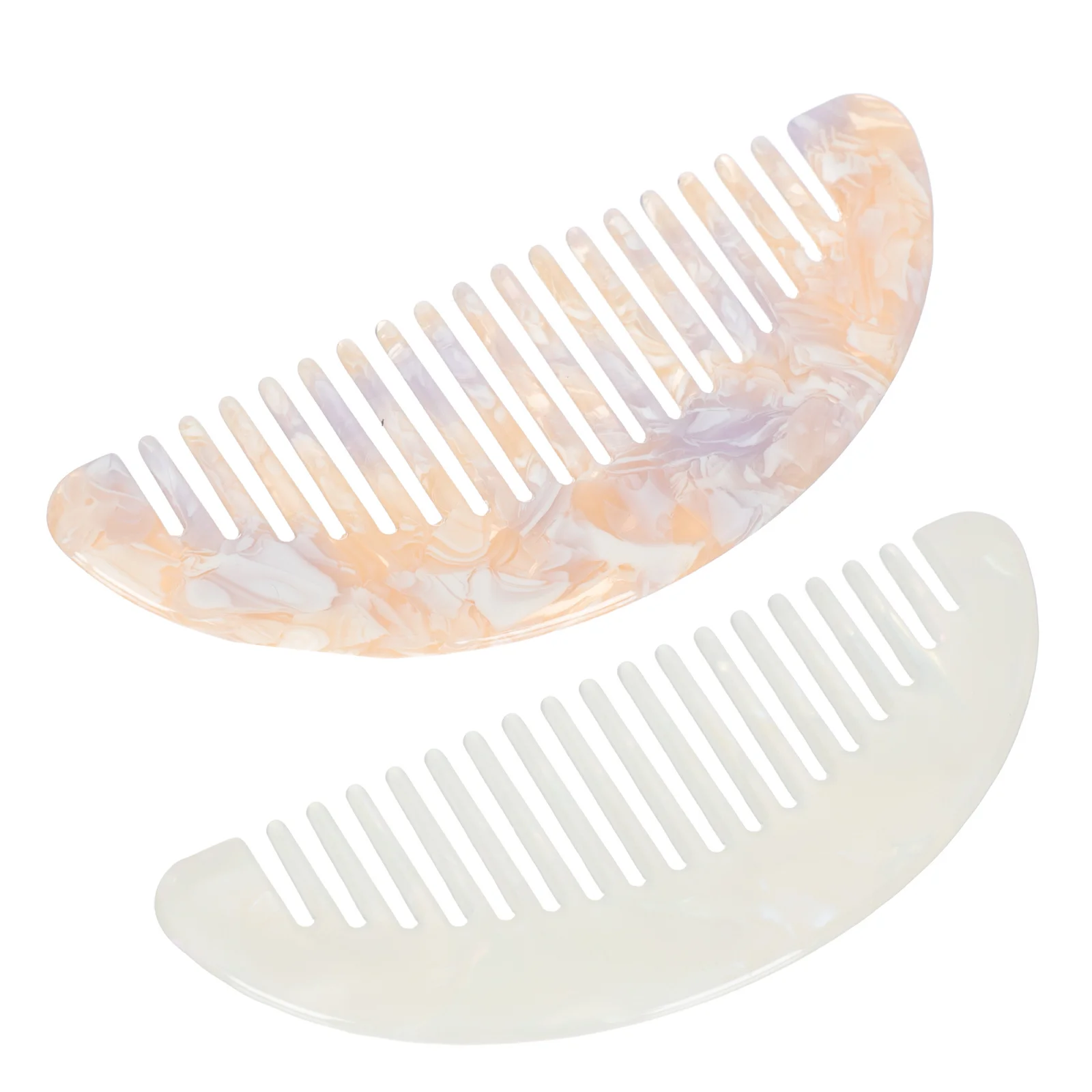 

2Pcs Retro Mini Wide Tooth Hair Combs Acetate Sheet Smooth Styling Home Hairdressing Tools Portable Lightweight