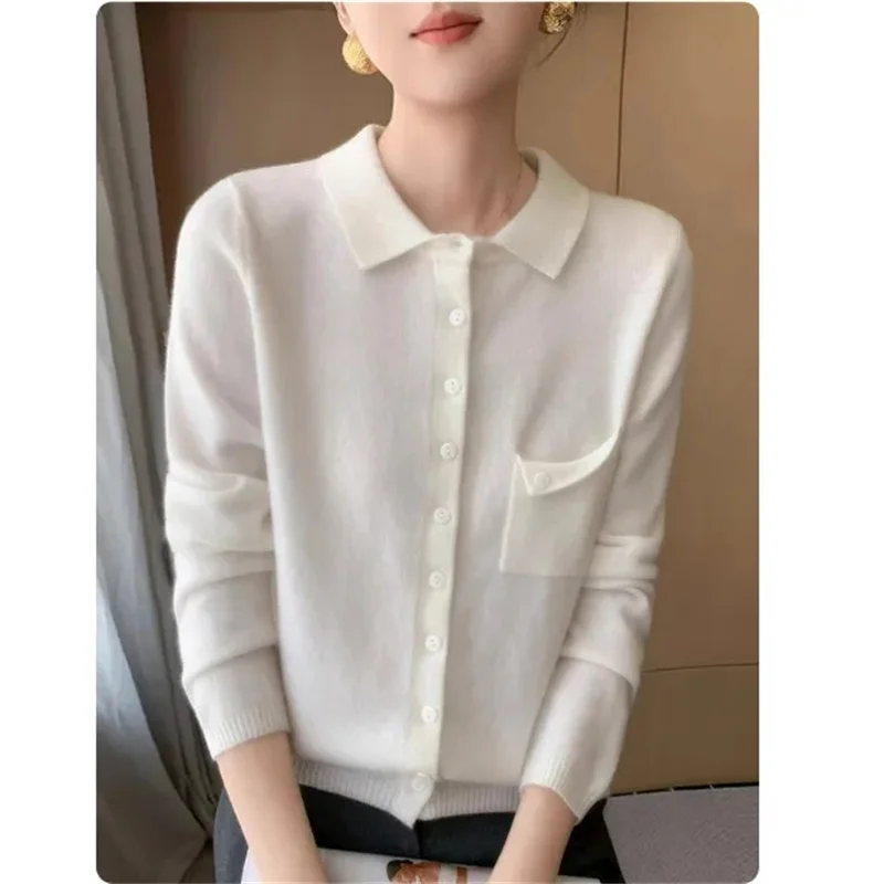 

2025 женские кардиганы, повседневные теплые весенне-летние однобортные тонкие модные корейские трикотажные изделия с длинными рукавами, топы